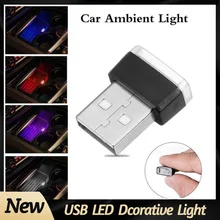 7 colores minilámpara USB Luz de modelado LED luz ambiente de coche de luz Interior, Interior del coche luz decorativa coche productos