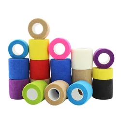 wholesaPrinted Medical Self Adhesive Elastic Bandage 4.5m Colorful Sports Wrap Tape for Finger Joint Knee First Aid Kit Pet Tape