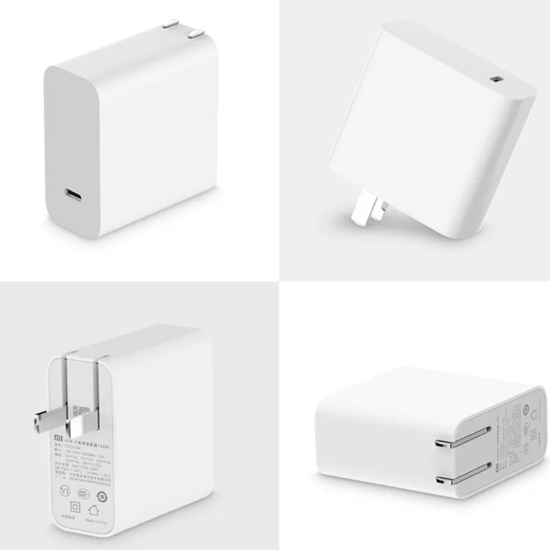 XiaoMi USB C адаптер питания 45 Вт Выходная скорость разъем type-C порт USB PD 2,0 Быстрая зарядка QC 3,0 type C ноутбук