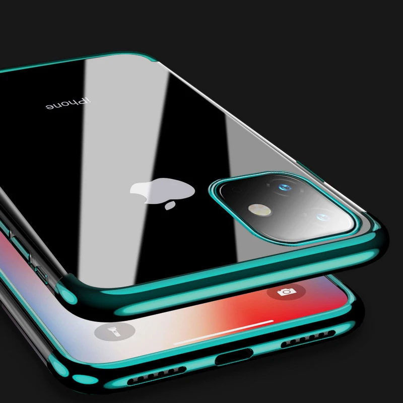 Гальванический чехол для iPhone 11 Pro 7 8 6 6s Plus 12 прозрачный мягкий силиконовый X XR XS