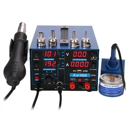 ABF-500D A-BF 500D Электронный паяльная станция 3-в-1 печатная плата для мобильных телефонов ремонт паяльная станция горячий воздушный пистолет цифровой Дисплей Питание - Цвет: ABF-500D