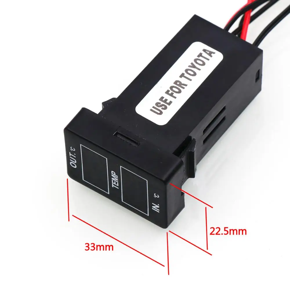 Car Interior and Exterior Temperature Display Dual Temperature Sensor for Toyota Camry Corolla Yaris RAV4 33X22.5Mm