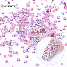 1 упаковка цветные стразы для маникюра AB Цвет Розовый с плоским дном бусины для маникюра 3D украшения для ногтей Стразы для дизайна своими руками