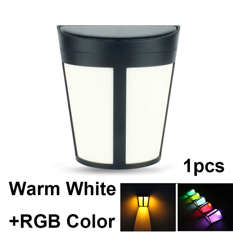 Водонепроницаемый светильник, сенсорный светодиодный светильник на солнечной батарее, уличный светильник, садовый светильник - Испускаемый цвет: RGB