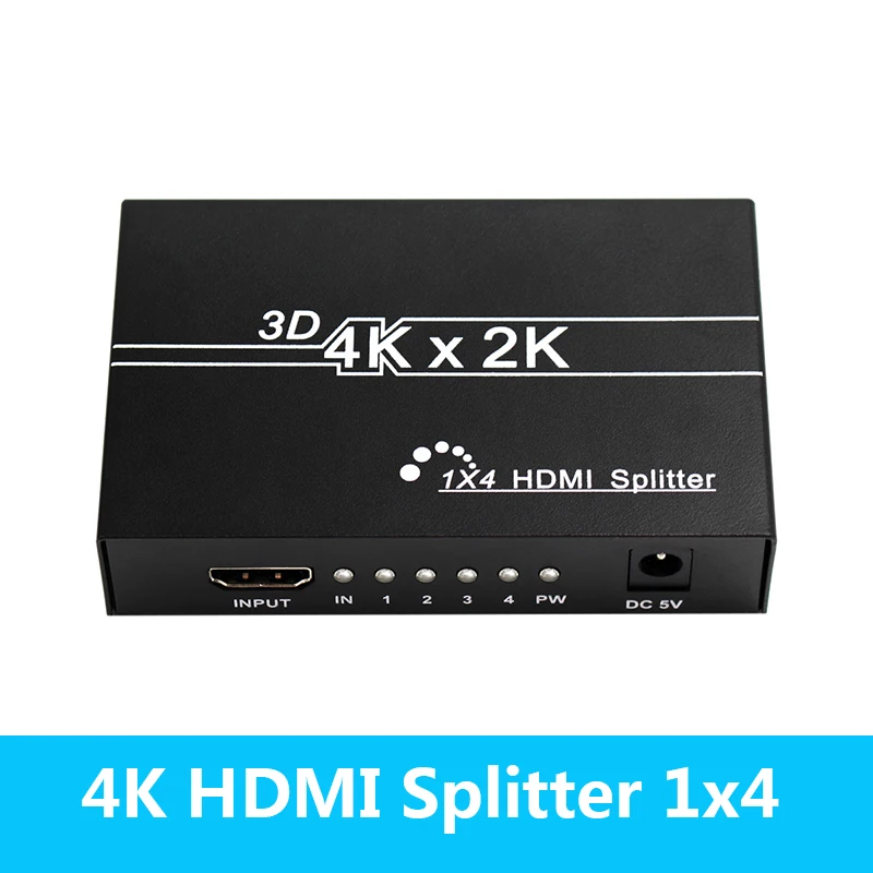 Wiistar HDMI сплиттер 1x4HDMI 1,4 конвертер 4k 1080P 1 в 4Out коммутатор Поддержка 1,4 в 3D для HDTV STB HDMI Сплиттер 4 порта