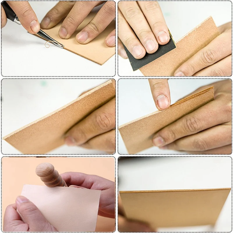 4 в 1 кожи Работа вручную пуансон сшивка инструменты(4 мм), и Leathercraft края дождевика полировщик мульти-Размеры Wo