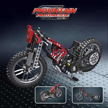 

253pcs Birthday Gift Desktop Ornament Teens DIY Unassembled Model Kids Realistic Motorcycle Building Block Educational Toy