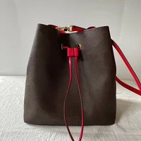 Top Quality Classic Luxury Design Handbag Women's Leather Drawstring Closure Gradient Shoulder Messenger Bag Free Shipping