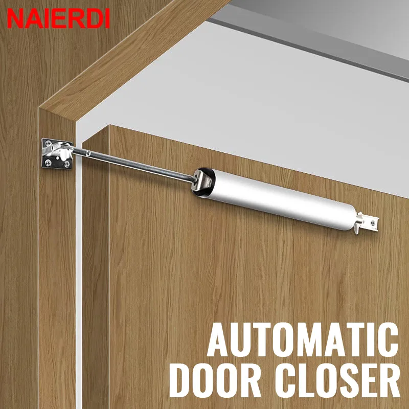 NAIERDI Soft Close Automatic Buffer Door Closer,Aluminum Alloy Door Closer,Adjustable Buffer Force,Load Up To 35kg Hardware