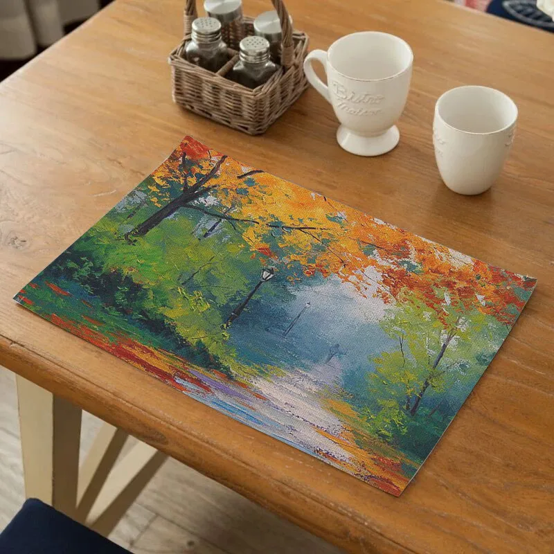 

TTLIFE Dining Tableware Pad Coasters Placemat for Table Kitchen Decoration Accessories Pastoral Style Table Mattress General