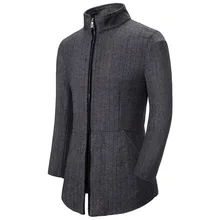 Весна и осень, стиль, Ouma, плюс размер, Мужская одежда, повседневное, стоячий воротник, универсальное, молодежное шерстяное пальто для мужчин Yf15