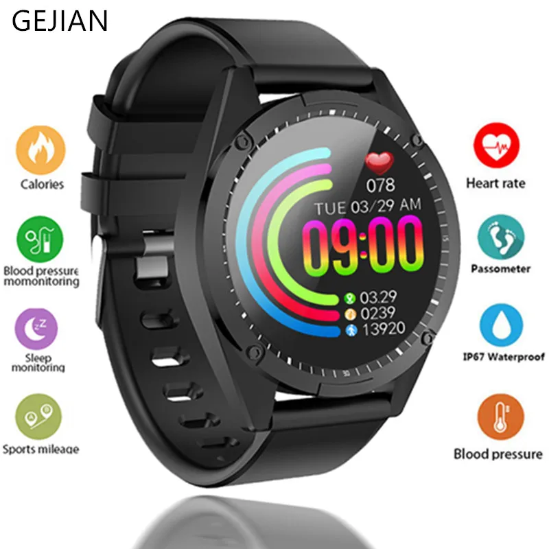 

GEJIAN Smart Watch Men Multifunction Sport IP67 Waterproof Smartwatch Women Fashion Heart Rate Monitor Watch For IOS Android