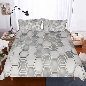 

Fanaijia 3D Geometry Bedding Set Full Size Printed Duvet Cover Set with Pillowcase Cute Bed Set bed comforters