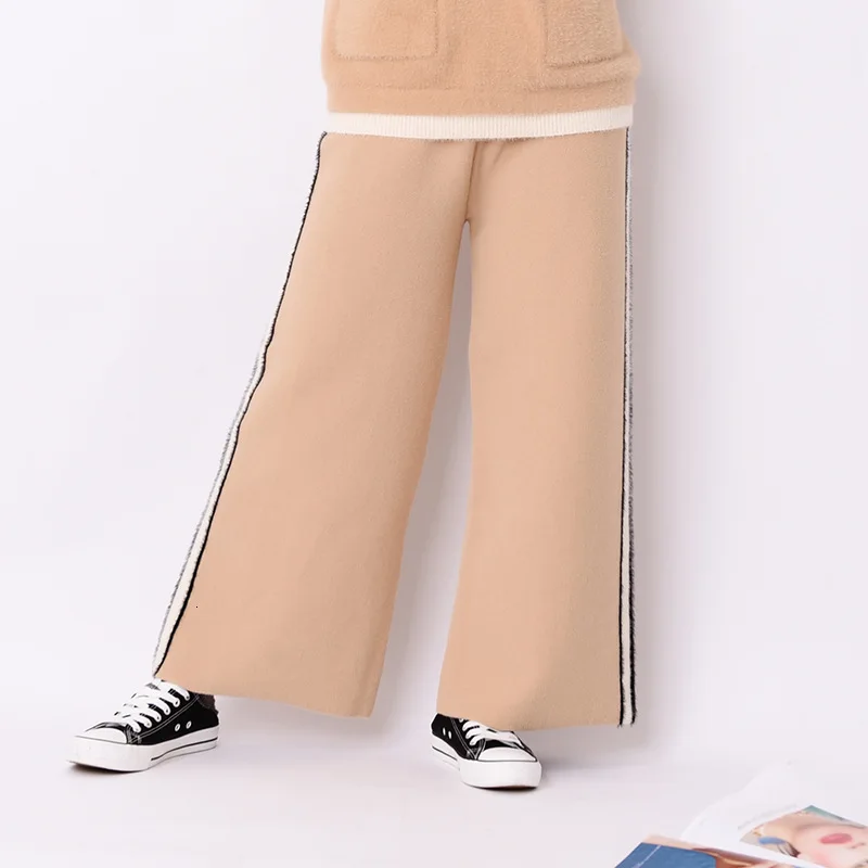 Camel trousers Сезон досуг имитация норки Mao Pinjie хит цвет даже Полночь Твинсет легко широкие брюки костюм - Цвет: Camel trousers