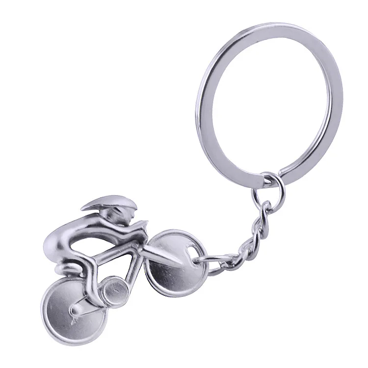New Metal Sporty Man Road Bicycle Figure Keychains Keyring Trinket Souvenirs Creative For Bike Cycling Lover Biker Key Chain