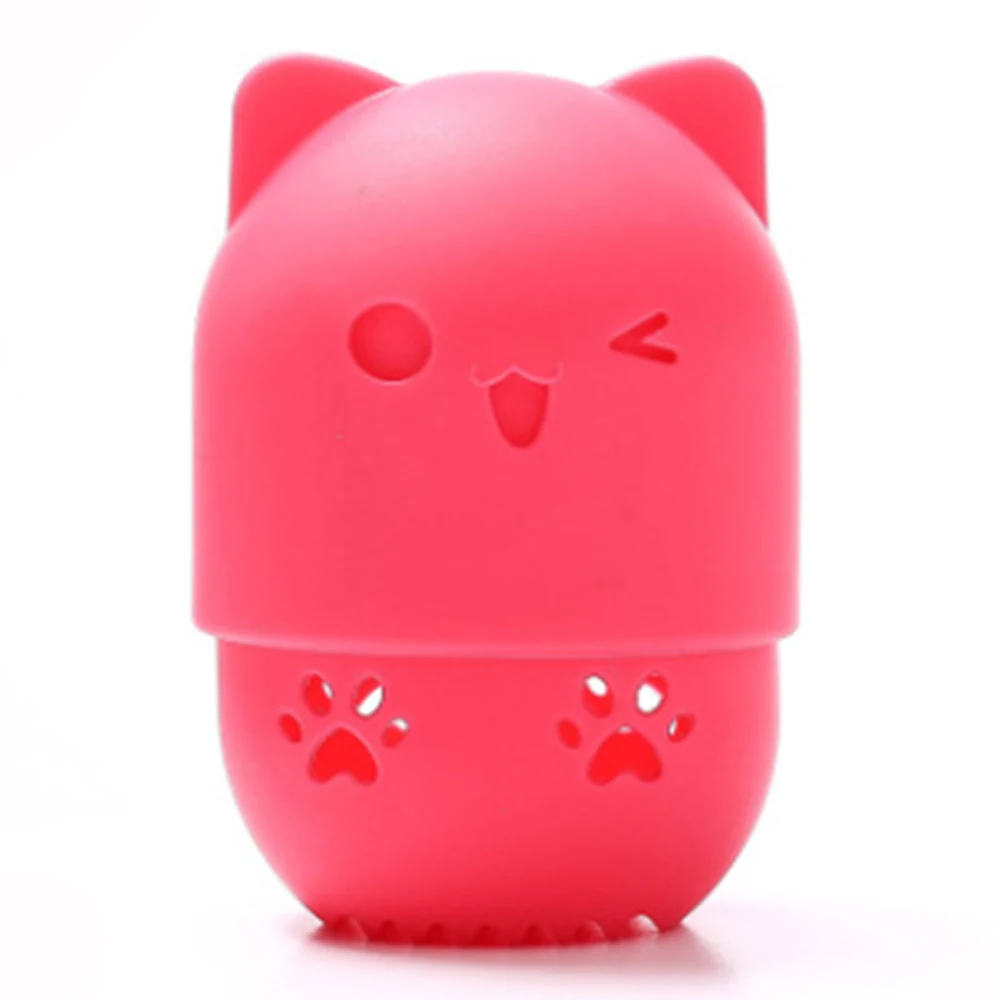 Kitten beauty Puff Box блендер держатель Губка Макияж яйцо сушки чехол Портативный Силиконовый косметический Блендер Губка коробка держатель - Цвет: Red