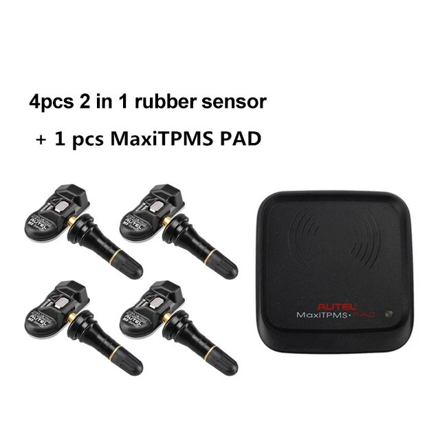 pad 4pcs 2in1 rubble Autel TPMS MX-Sensor 2 in 1 Sensor 433MHz 315MHz Programmer Universal TPMS Sensor Pressure Tester Programming MaxiTPMS TS601 - Цвет: pad 4pcs 2in1 rubble