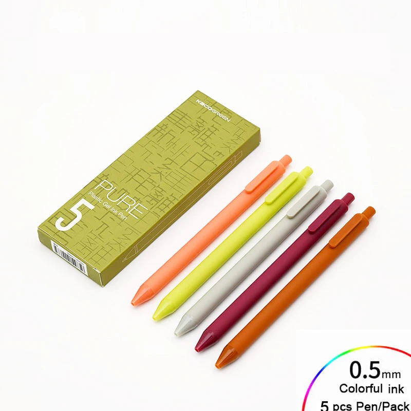 10pcs color pen Xiao mi Kaco макароны, конфеты цвета 5 шт красочные ручки 0,5 мм черные чернила Гладкие письма прочные mi подписи ручки/KACO заправки - Цвет: 10pcs color pen