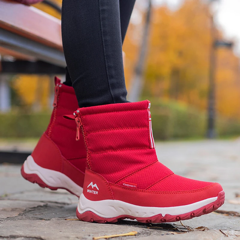 Women Snow Boots Women Winter Boots New Plush Women's Short Boots Woman Snow Zipper Waterproof Non-slip Warm Women's Winter Shoes
