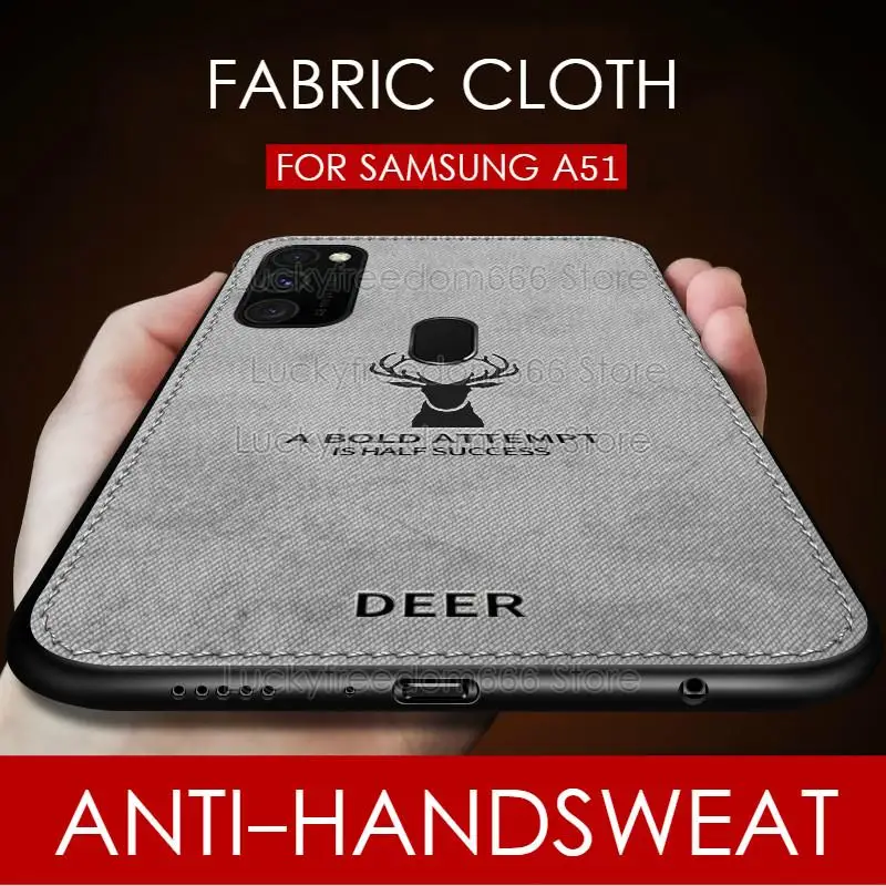 Cloth Deer Phone Case For Samsung Galaxy A21 A51 A01 A10S A20S M30S Soft Silicone Back Case For Samsung S8 S9 S10 S20 Plus Shell
