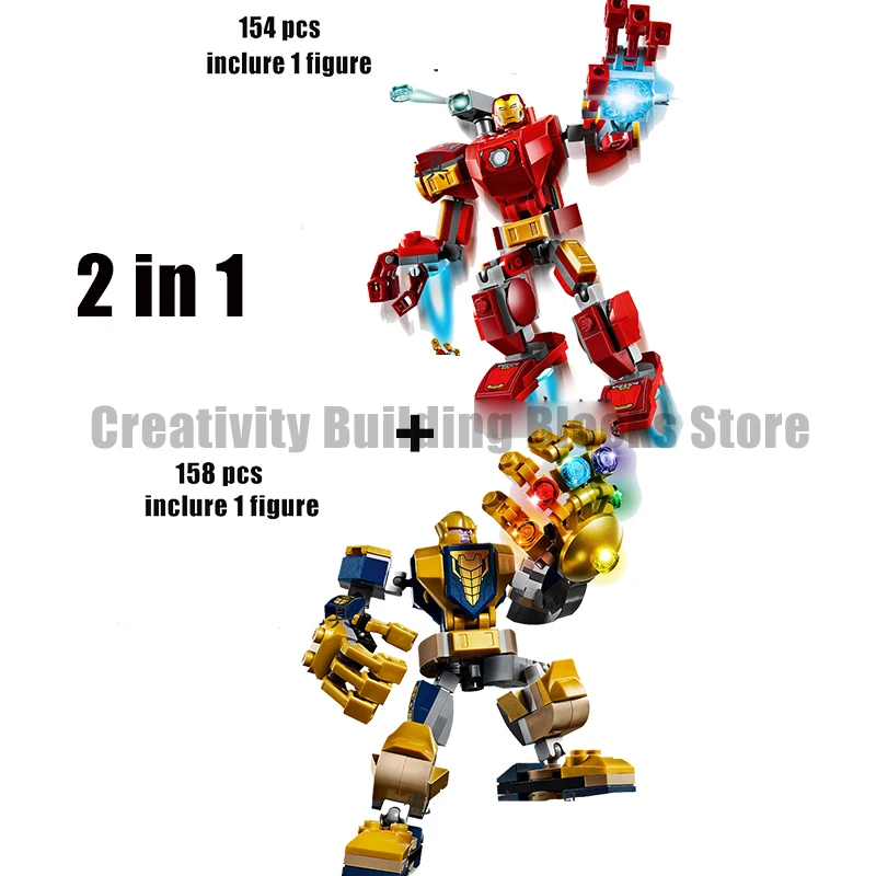 

2020 New Superhero Serices Classic Movie 11503+11504 Mecha Building Block Model Set Children's Toys Children's Gifts