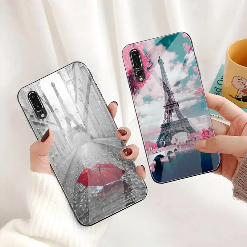 Популярный чехол для телефона с Эйфелевой башней Love Paris закаленное стекло Huawei P30