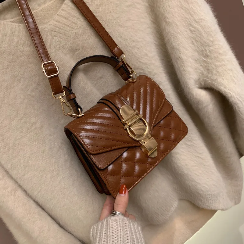 

2019 Fashion Quality Lingge Soft Pu Leather handbags Women Messenger Crossbody Bags Designer Ladies Shoulder bags purses Female