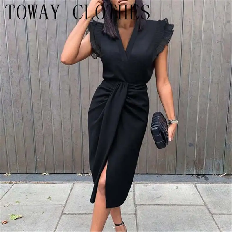 Women Sleeveless Summer Spring Flutter 