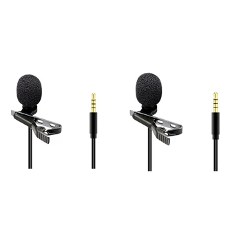 

2PCS Mini Microphone Omnidirectional Metal 3.5mm interface Lavalier Microphone for Computer Laptop Mobile Phone