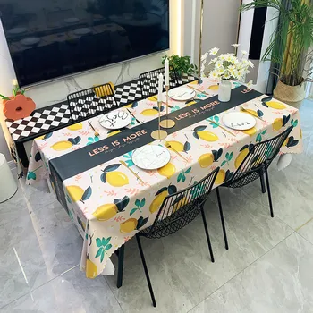

Lemon Leatherwear Tablecloth Living Room Dining Table Decorative Tablecloth Waterproof Oil Resistant Tablecloth