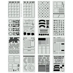 16Pcs/Set A5 Daily Calendar Notes DIY Layering Stencils Wall Painting Scrapbook Coloring Embossing Album Decorative Template