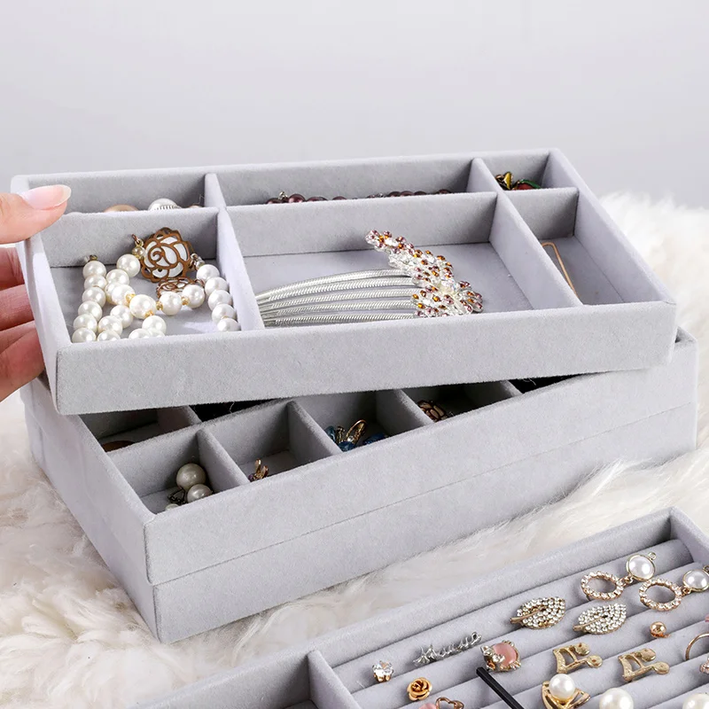 Anillo de terciopelo portátil, organizador para presentación de joyas, bandeja, soporte para pendientes, estuche de almacenamiento, escaparate, gran oferta