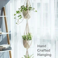 Handmade Macrame Plant Hanger Plant Hanger Flower Pot Planter Hanger Wall Decor Courtyard Garden Hanging Planter Hanging Basket 1