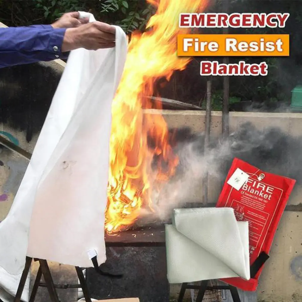 1,2 м x 1,8 м противопожарное одеяло из стекловолокна противопожарное средство аварийное спасение белый пожарный приют Защитная крышка в случае пожара, при пожаре одеяло