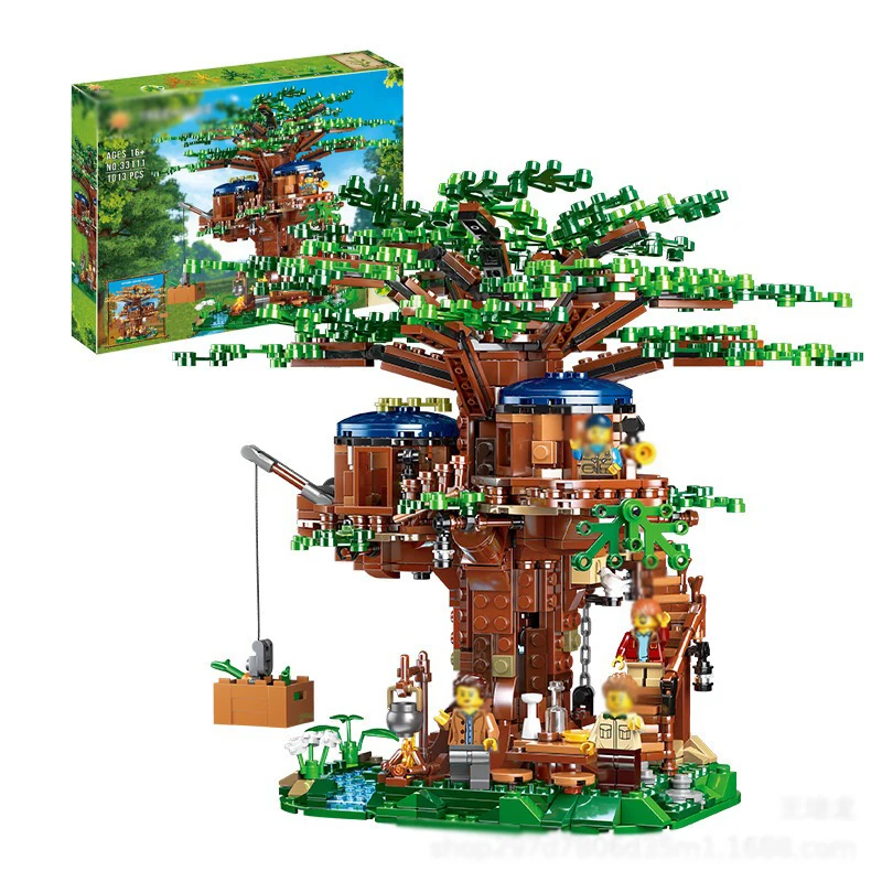 Строительные блоки Treehouse для детей игрушечные строительные деревьев все сезоны
