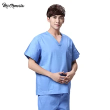 Больничная форма для врача и хирургии с v-образным вырезом Больничная одежда для красоты, медицинская форма для женщин, летние хирургические Платья с коротким рукавом, штаны