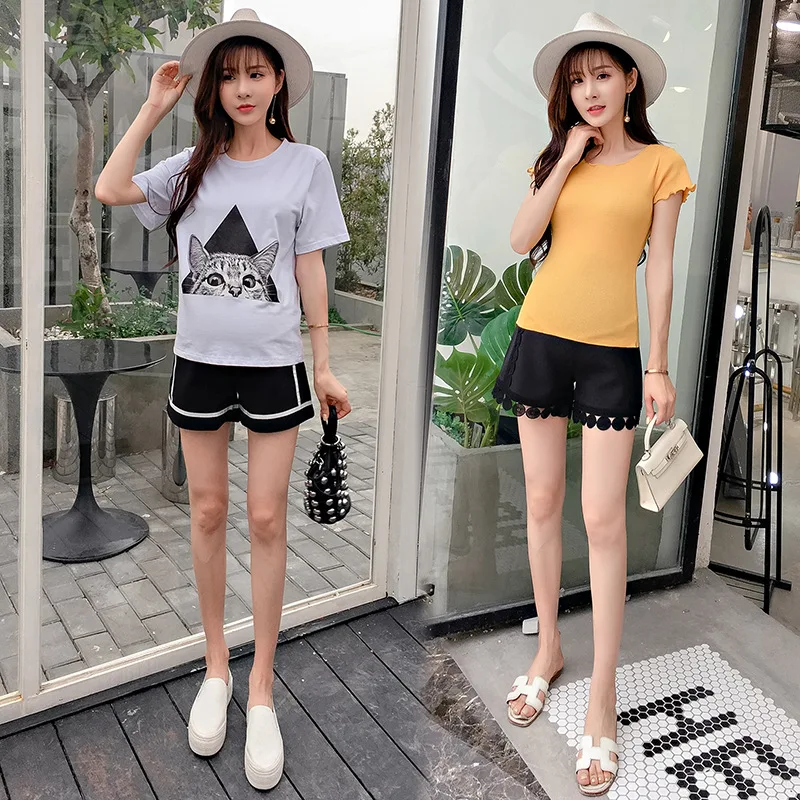 

Maternity Clothes 2018 Summer Wear New Style Pregnant Women Abdominal Support Webbing Lace-up Shorts Outer Wear Abdominal Suppor