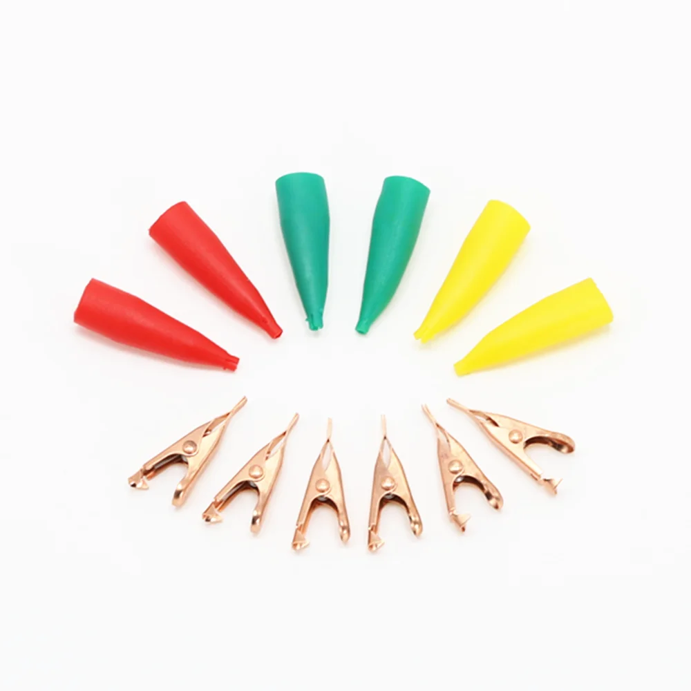 5A Mini Copper Test Crocodile Clamp 28mm Flat-mouthed Dental Crocodile Clamp alligator clips electric test clamp