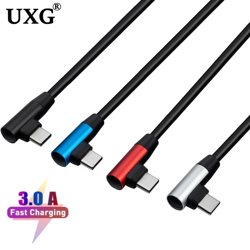 Enhanced USB-C to USB-C Cable - 60W PD Fast Charging with 90° Right Angle Design