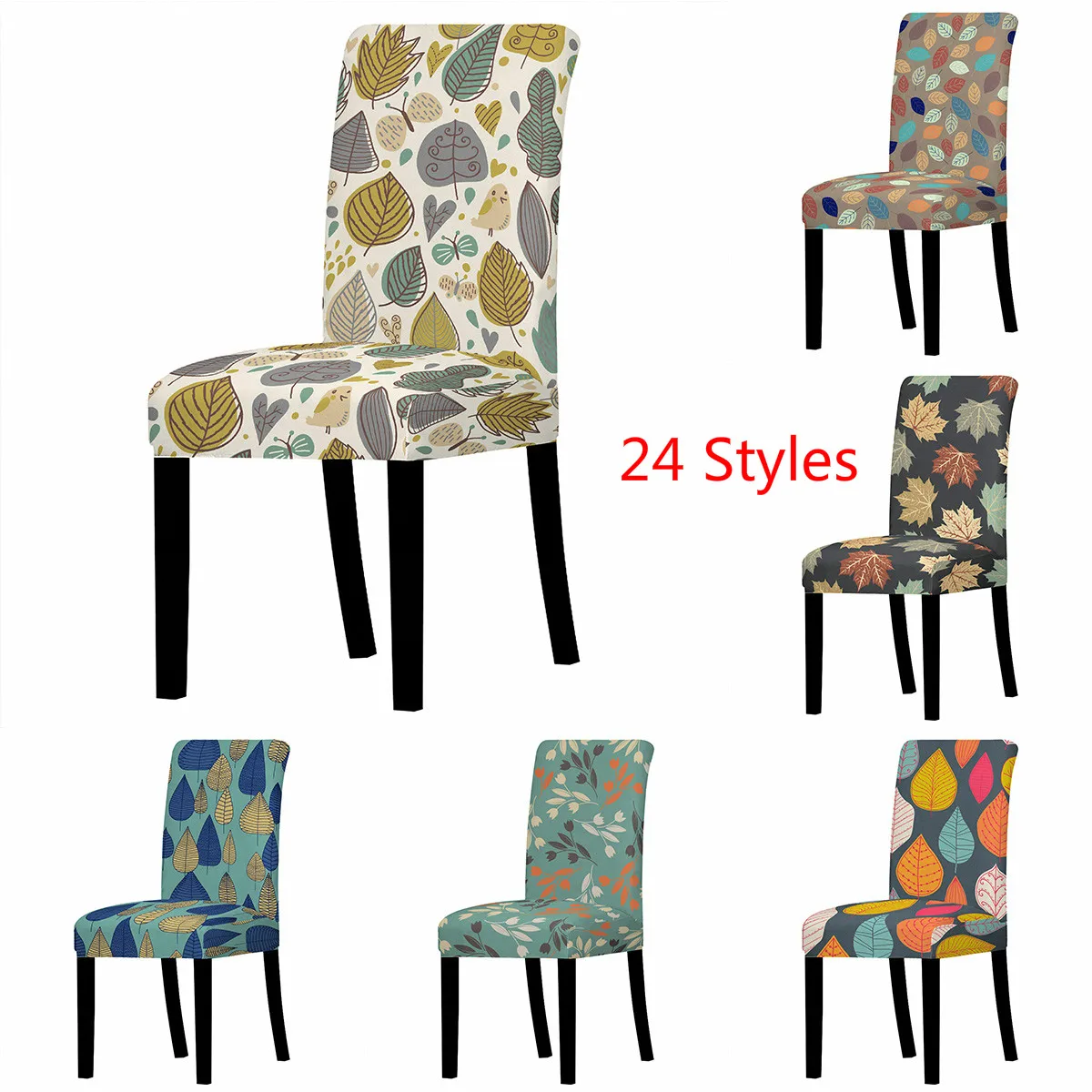

DIDI Design Chair Cover Spandex Leaves Chair Cover With Back Country Style Seat Covers For Chairs