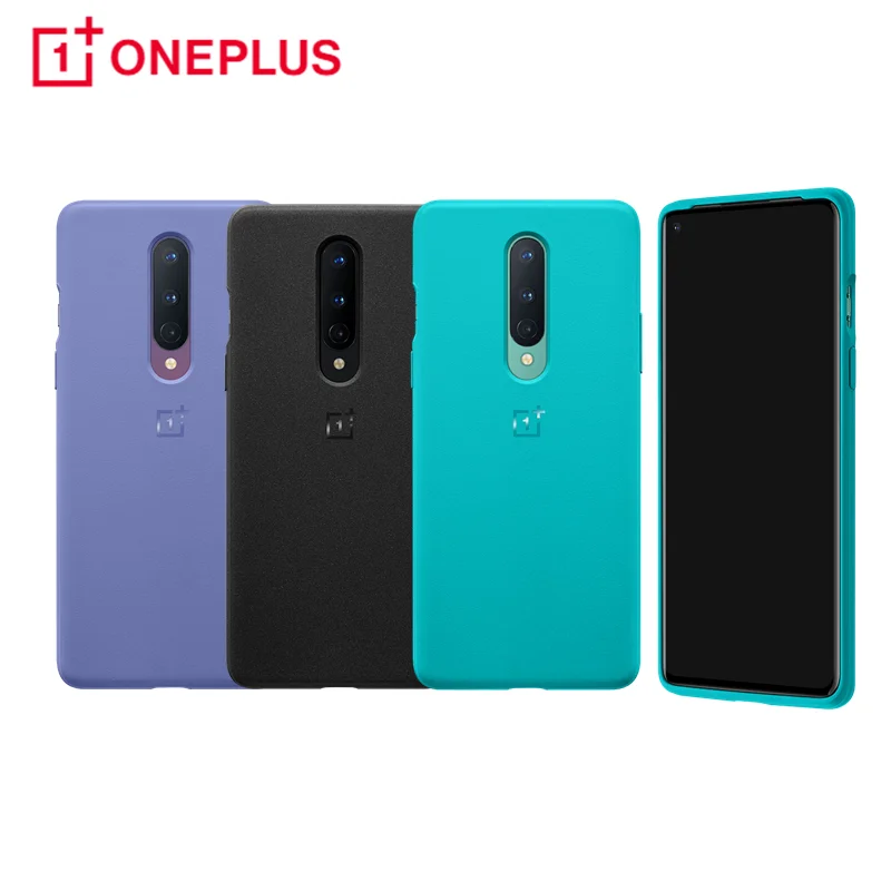 

100% Original Official OnePlus 8 Case Cover Sandstone Bumper Cyan Matte protective Slim Back Case