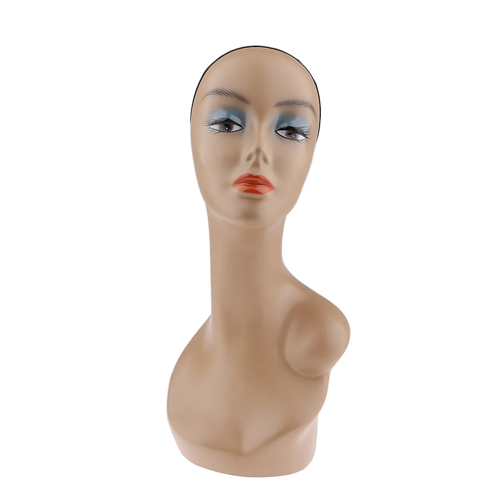 Female Life size Mannequin Head with Shoulder Bust Wigs Hats Sunglasses Jewelry Display Model for Retail Shop Showcase