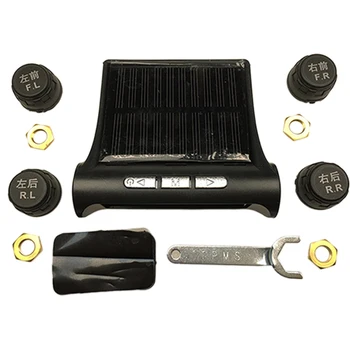 

Universal Solar Power Tire Pressure Monitoring System Wireless Auto TPMS with LCD Color Display 4 Sensors Car Accessory