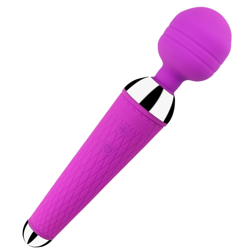 10 Modes Powerful Vibrating Women Sex USB Charge AV Magic Wand Adults Sex Toys - Purple