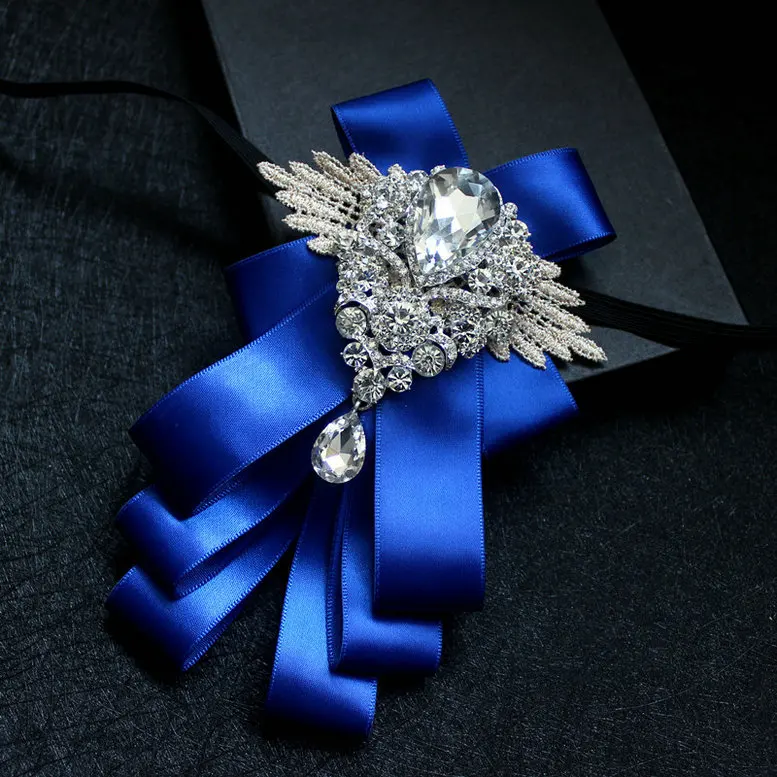 Rhinestone Bow Tie Британский мужской и женский галстук-платок со стразами, украшенный кристаллами, винтажный деловой свадебный подарок на Рождество, галстук-бабочка с лентой - Цвет: Rhinestone Bow Tie