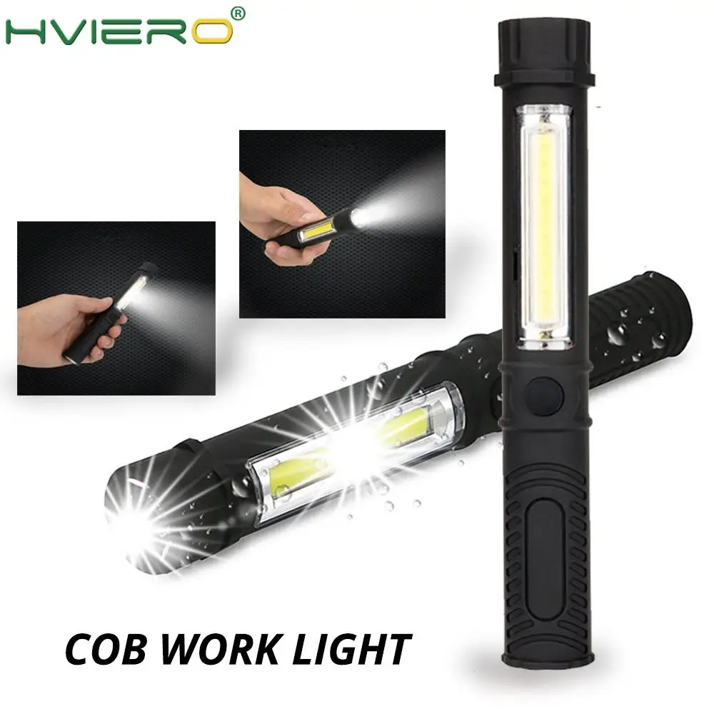 Multifunction COB LED Portable  Mini Pen Work Light Inspection Torches Magnetic Base Waterproof Used For Camping Cycling Work
