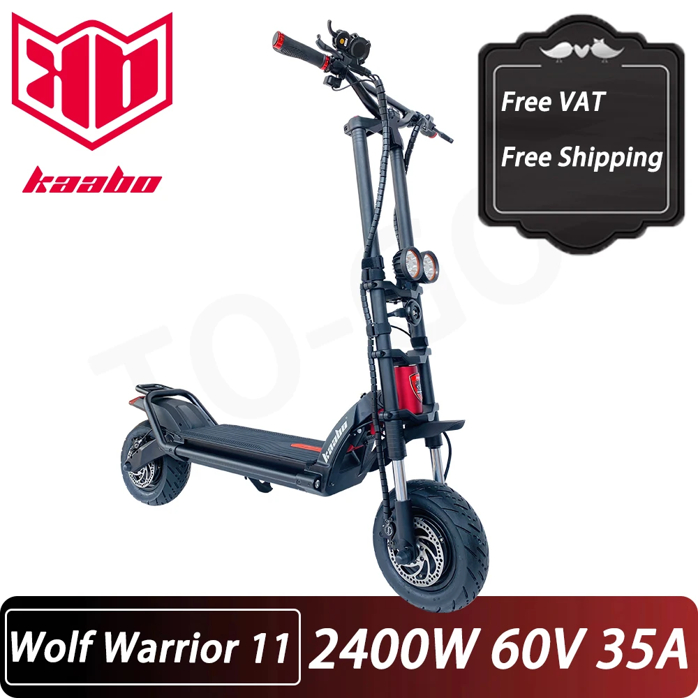 Free VAT Kaabo Wolf Warrior 11 PLUS PRO+ Eectric Scooter Skateboard Hydraulic Brake Dual Motor 1200W*2 2400W 60V 35A LG inch |