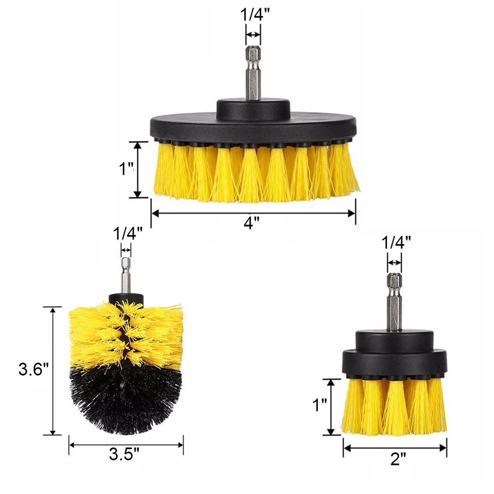 3pcs/set Electric Drill Brush Car Brush Grout Power Scrubber Cleaning Brush Tub Cleaner Tool Scrubber Washing Brush Wholesale