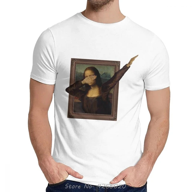 Gevaar Logisch Te Men's O neck Dabbing Mona Lisa Painting La Gioconda T shirt Short Sleeve  Man Natural Cotton Top Tee Hot Sale Tshirt Harajuku|T-Shirts| - AliExpress