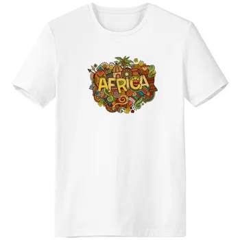 

African Aboriginal Art Pattern Tribal Crew-Neck White T-shirt Spring Summer Tagless Comfort Sports T-shirts Gift